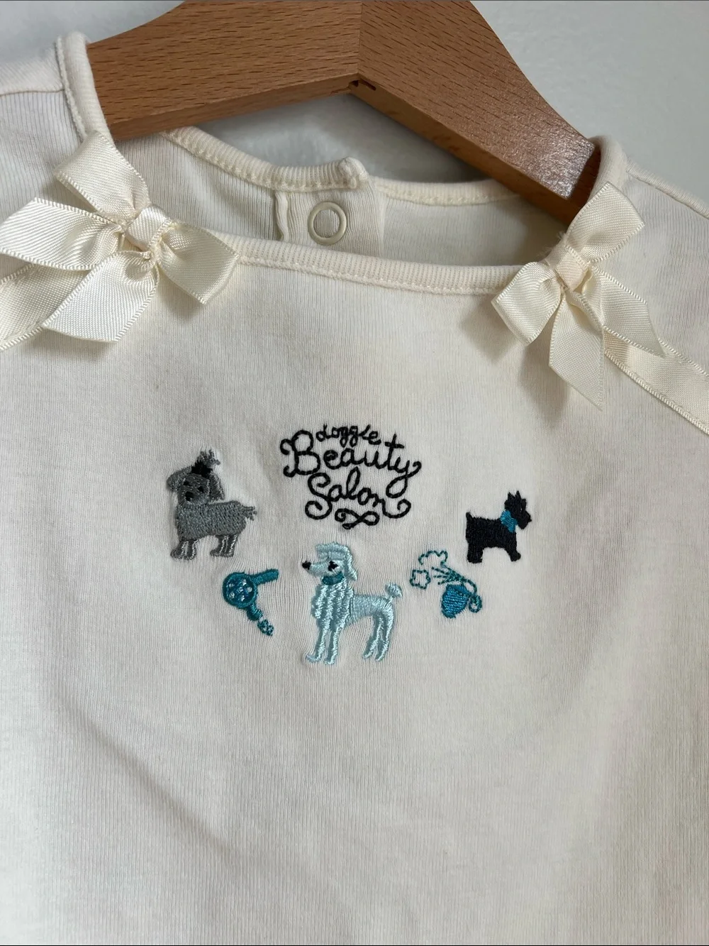 Gymboree | Cream Long Sleeve Top with Bow Shoulders